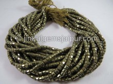 Pyrite Faceted Tyre Beads
